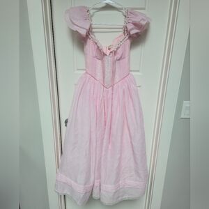 NWT Sweet And Elegant Pink Cotton Midi Dress